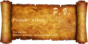 Pozsár Vince névjegykártya
